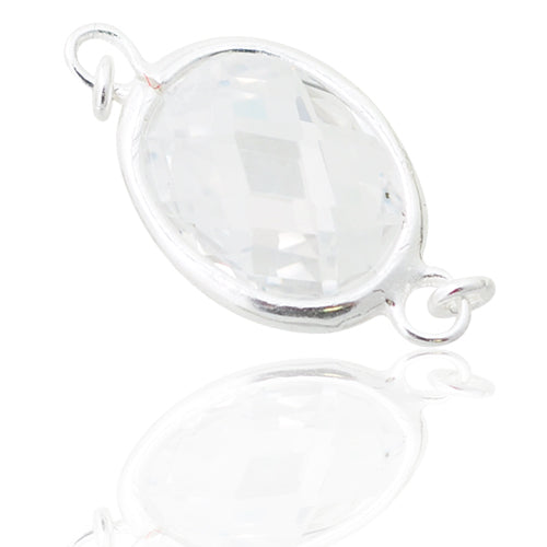 Crystal connector / 925 silver / 10mm
