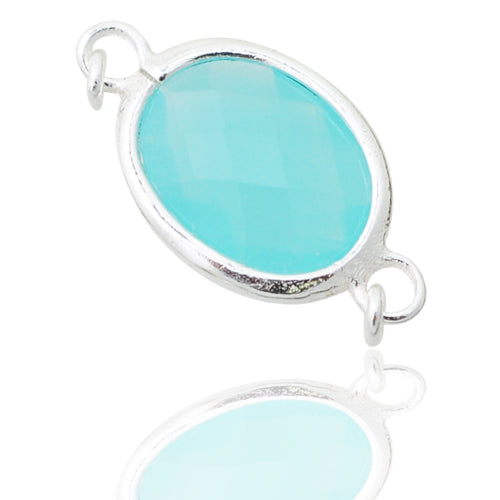 Pacific Opal connector / 925 silver / 10mm