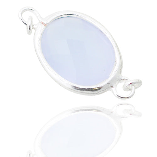 Violet opal connector / 925 silver / 10mm