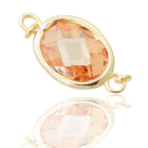Topaz connector / 925 silver gold plated / 10mm
