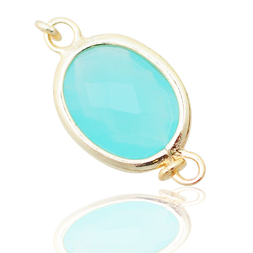 Pacific Opal connector / 925 silver gold plated / 10mm