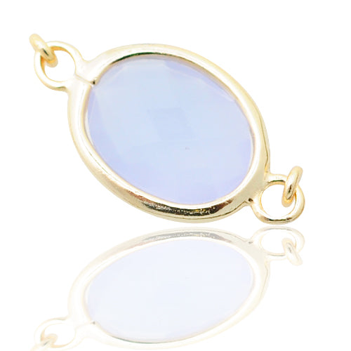 Violet opal connector / 925 silver gold plated / 10mm