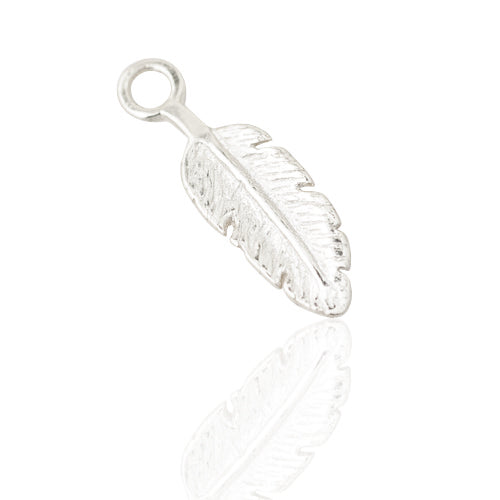 Delicate feather pendant / 925 silver / 14mm