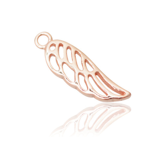 Wing pendant / 925 silver rose gold plated / 20mm