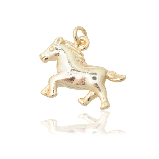 Horse pendant / 925 silver gold plated / 20mm