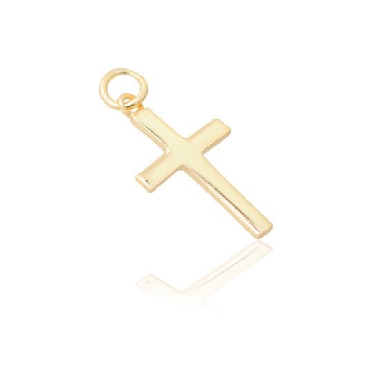 Cross pendant / 925 silver gold plated / 12mm