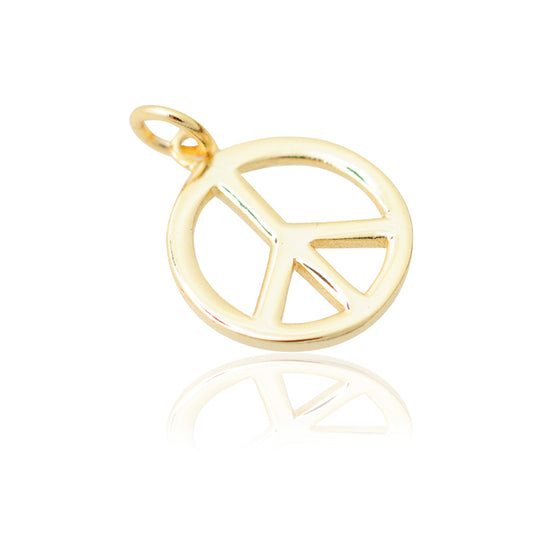 Peace pendant / 925 silver gold plated / Ø 15mm