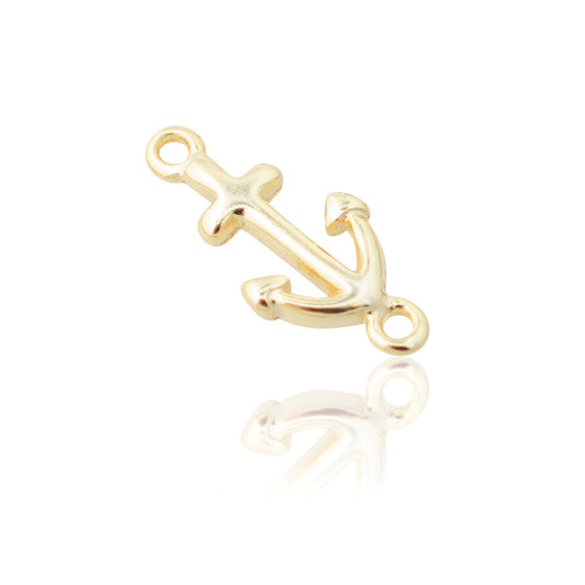 Anchor connector / 925 silver gold plated / 10mm