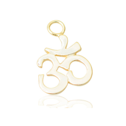 Om pendant / 925 silver gold plated / Ø 10mm