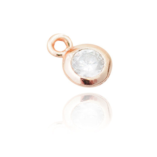 Mini zircon pendant / 925 silver rose gold plated / Ø 4mm