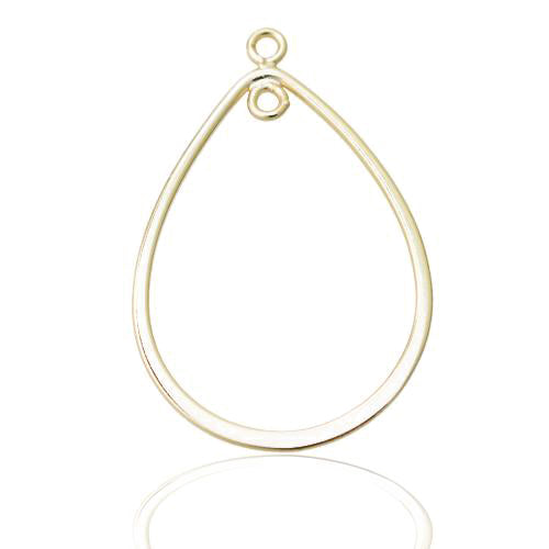 Drop pendant for hoops / 925 silver gold plated / 20mm