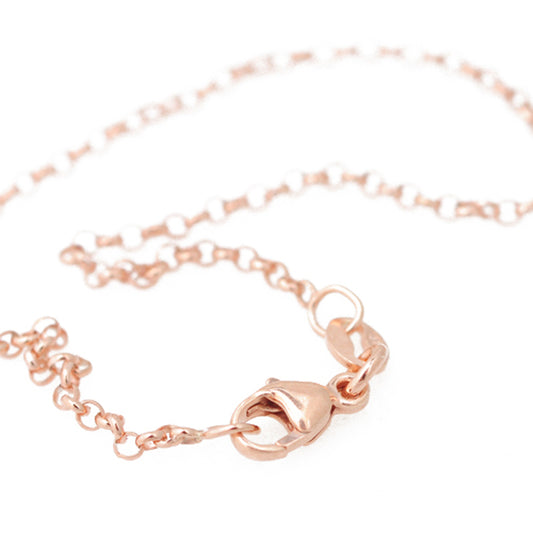 925 sterling silver rose gold plated chain necklace / 60cm