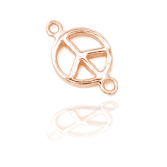 Peace connector / 925 silver rose gold plated / Ø 6mm