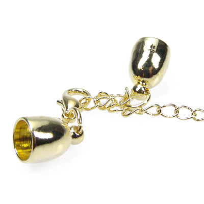 Mounted clasp with end caps / gold colored / Ø 8mm