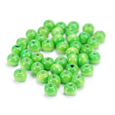 Wooden beads / light green / 100 pcs. Ø 7 mm