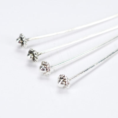 Decorated headpin / silver colored / 50mm