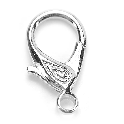 Lobster clasp XL decorated / silver colored / 25mm