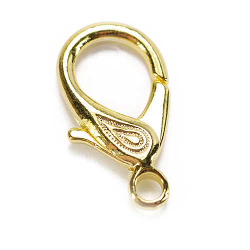 Lobster clasp XL decorated / gold colored / 25mm