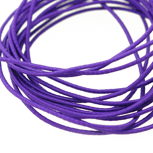 Elastic fabric ribbon purple 1.5m / Ø 1mm