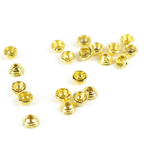 Intermediate spacer bead caps / grooved gold-colored / 50 pcs. / Ø 5 mm