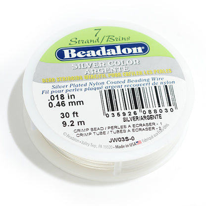 Roll of beading wire 9.2m beadalon / silver / Ø 0.46mm