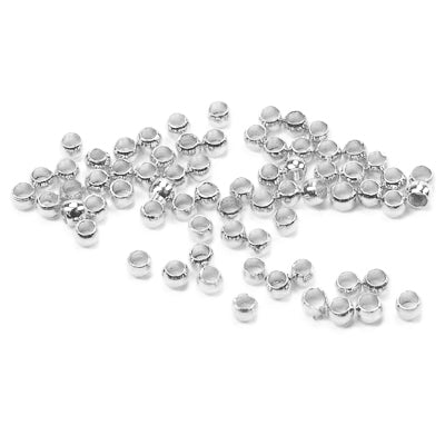 Crimp beads / silver colored / 100 pcs. Ø 2mm