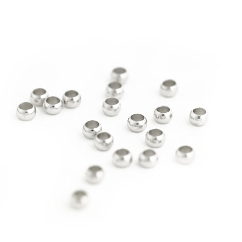 Crimp beads / silver colored / 100 pcs. Ø 2.5 mm