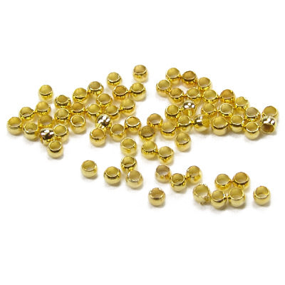 Quetschperlen / goldfarben / 100 Stk. Ø 2.5 mm