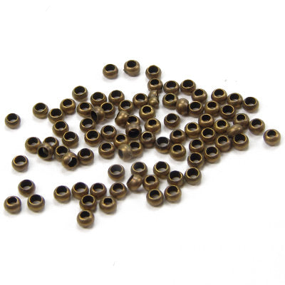 Crimp beads / brass colored / 100 pcs. Ø 2.5 mm