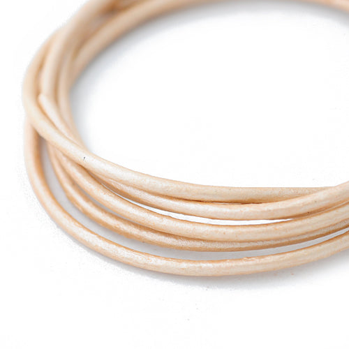 Leather cord metallic peach 1m / Ø 2mm