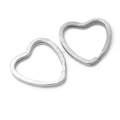 Heart-shaped key ring / silver-colored / Ø 30mm