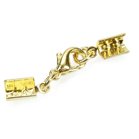 Mounted clasp with carabiner / gold-colored / Ø 2mm