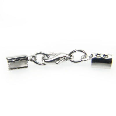 Mounted clasp with carabiner / silver-colored / Ø 3mm