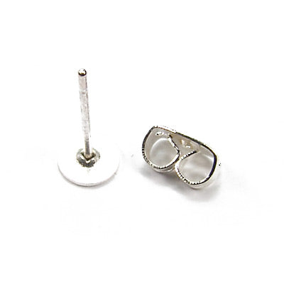 Ear studs with adhesive surface / silver colored / 5mm