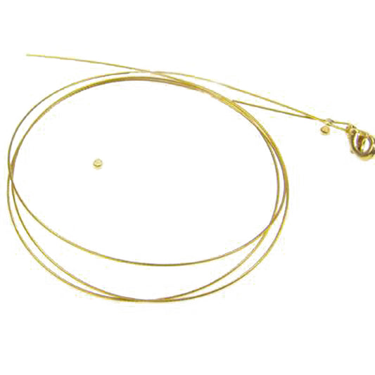 Pre-assembled jewelry wire with carabiner / gold / 42cm