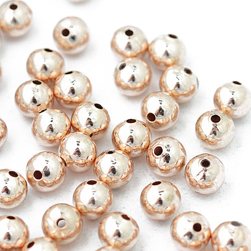 Metal beads balls / rose gold colored / Ø 6 mm