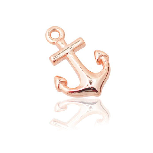 Anchor pendant / 925 silver rose gold plated / 14mm