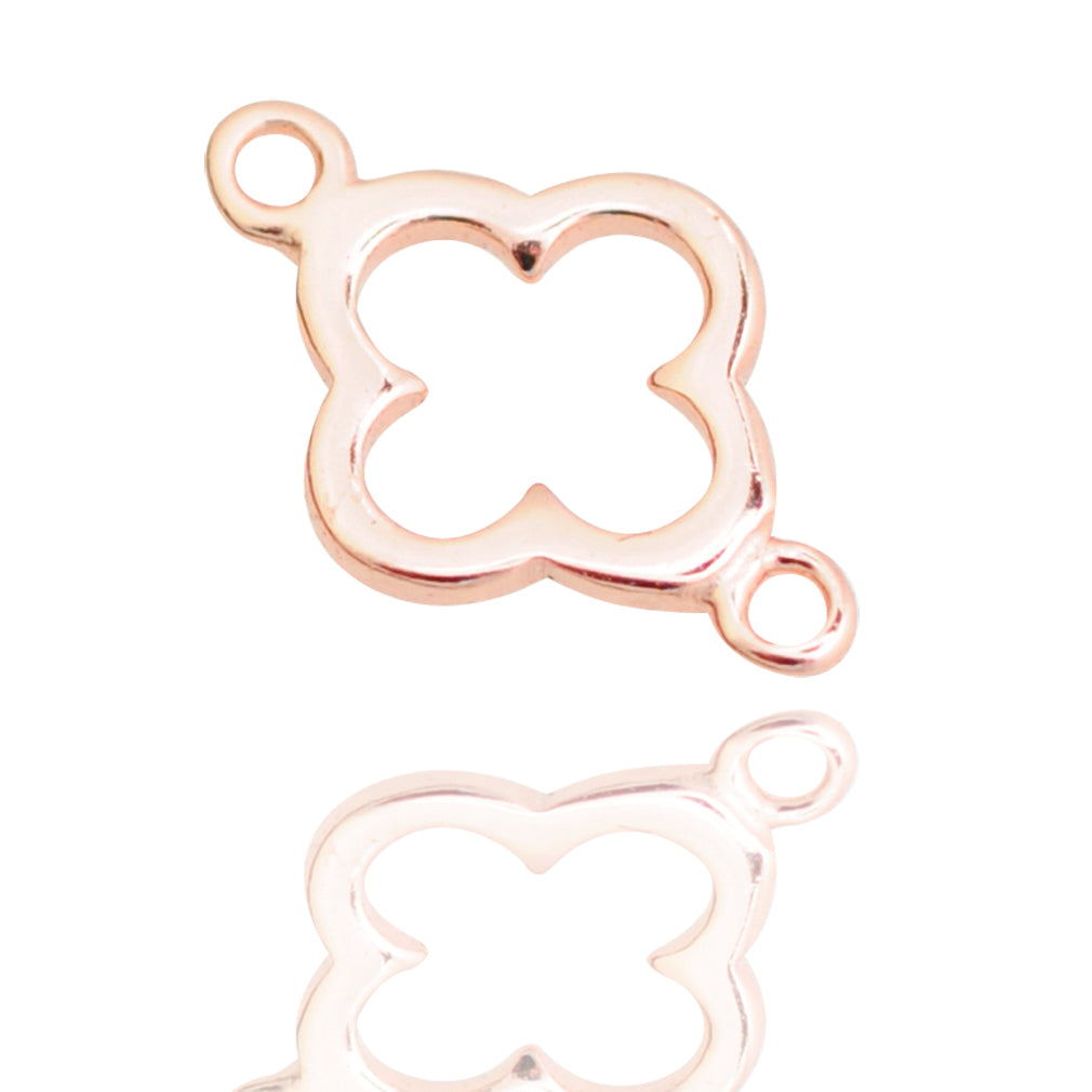 Flower connector / 925 silver rose gold plated / Ø 7mm