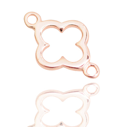 Flower connector / 925 silver rose gold plated / Ø 7mm