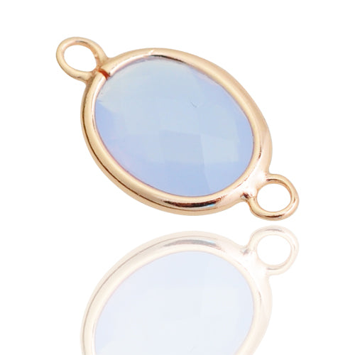 Violet opal connector / 925 silver rose gold plated / 10mm