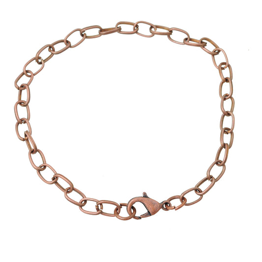 Link bracelet / copper colored adjustable / 20cm