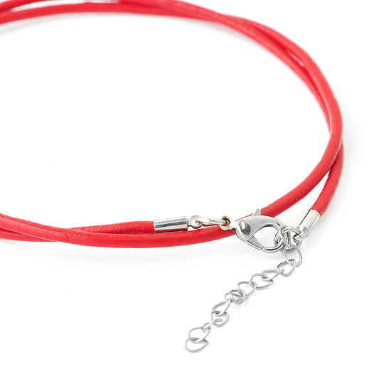 Halskette aus Leder / rot / 42cm