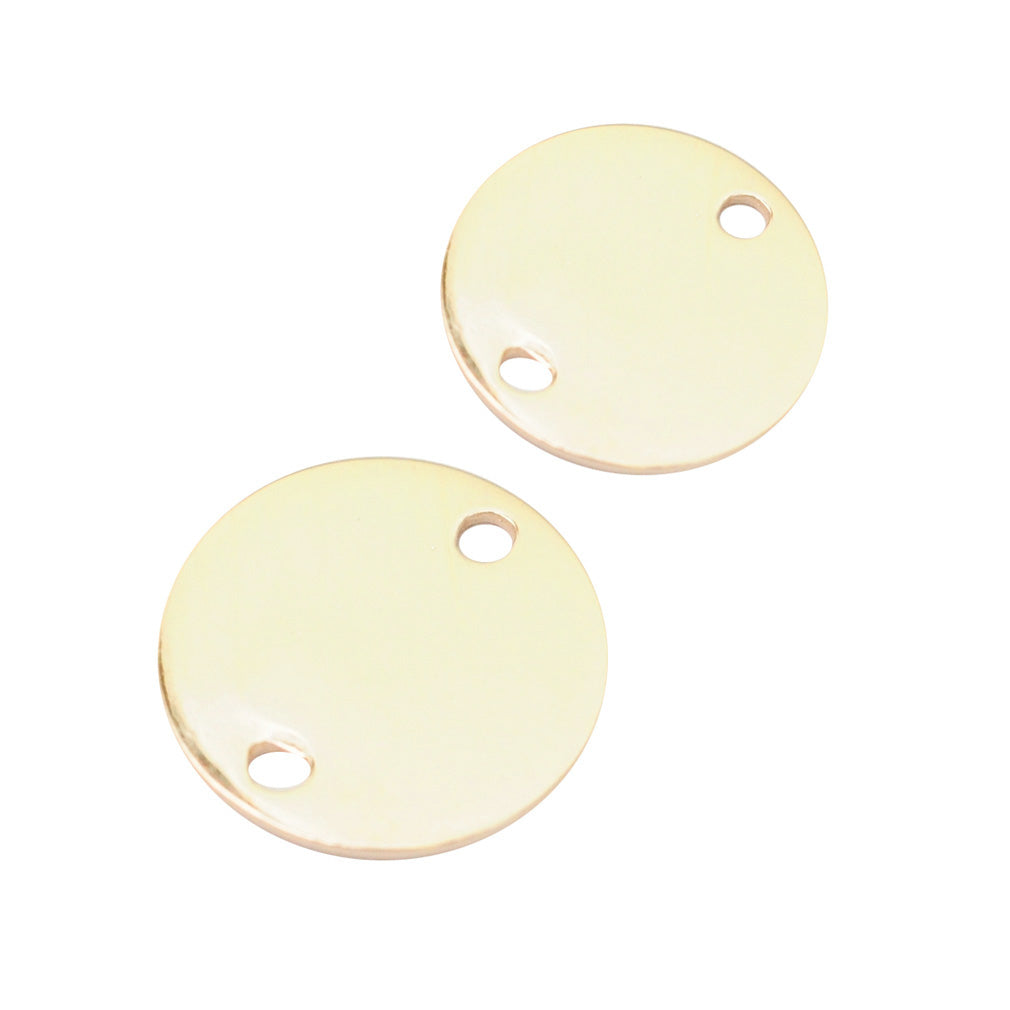 Connector with engraving / 925 silver gold plated / Ø 12mm