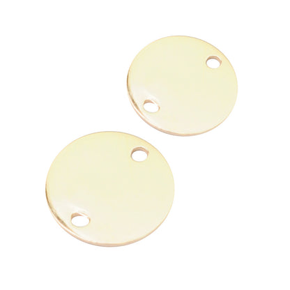 Connector with engraving / 925 silver gold plated / Ø 12mm