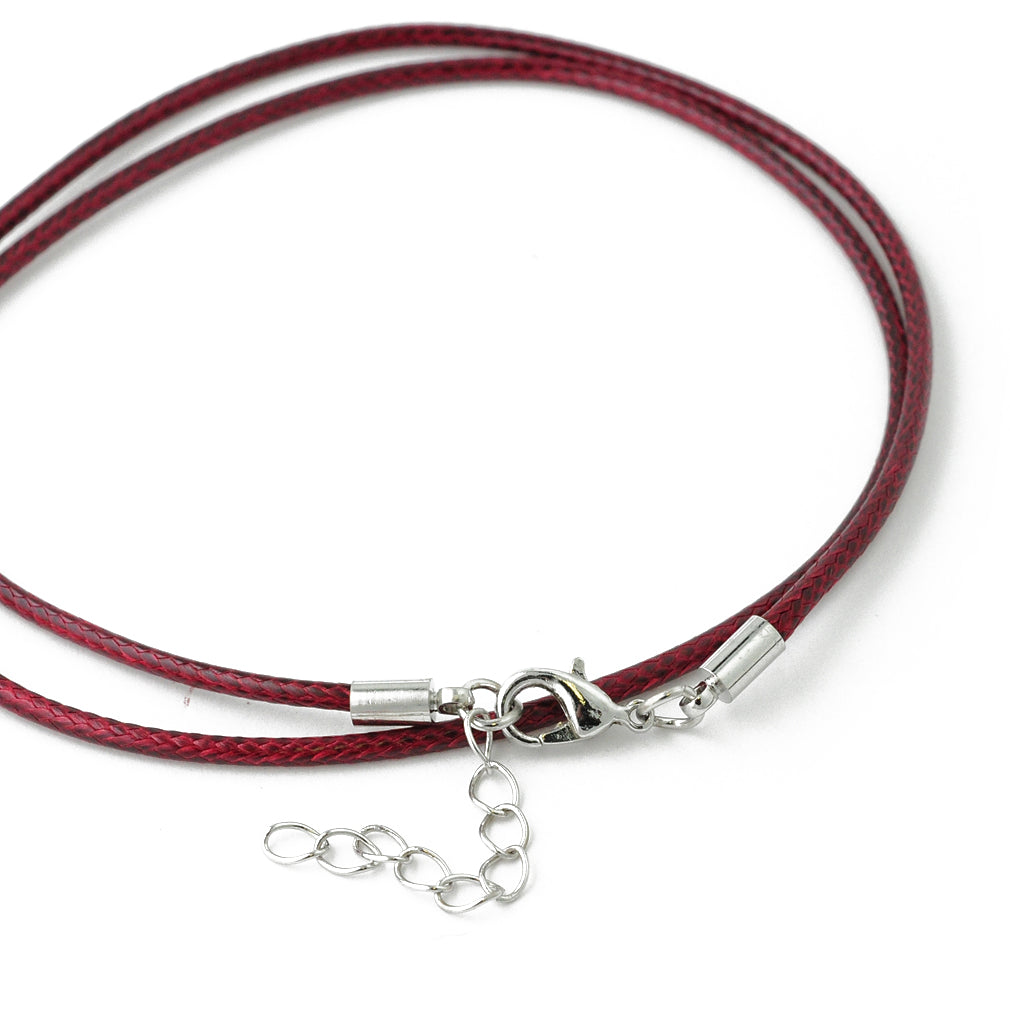 Necklace made of cotton / dark red / 42cm