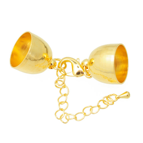 Mounted clasp with end caps / gold colored / Ø 14mm