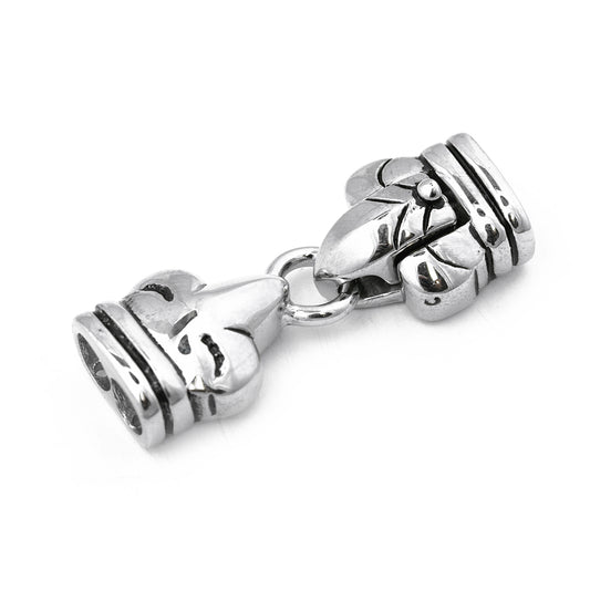 Stainless steel clasp / two-piece / 2x Ø 5mm