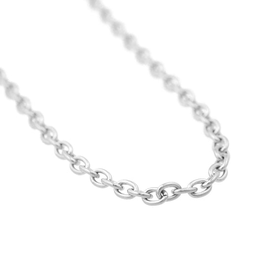 Solid stainless steel chain / silver / 60 cm