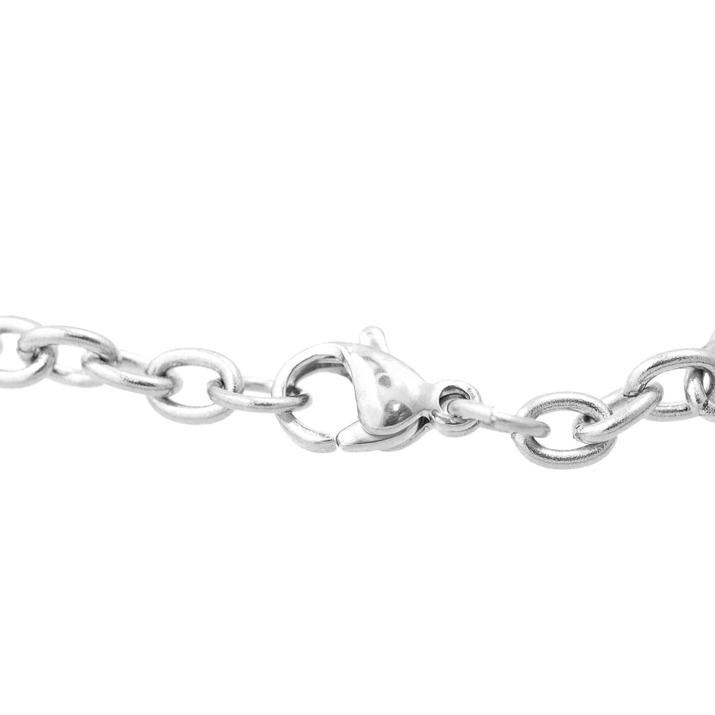 Solid stainless steel chain / silver / 60 cm