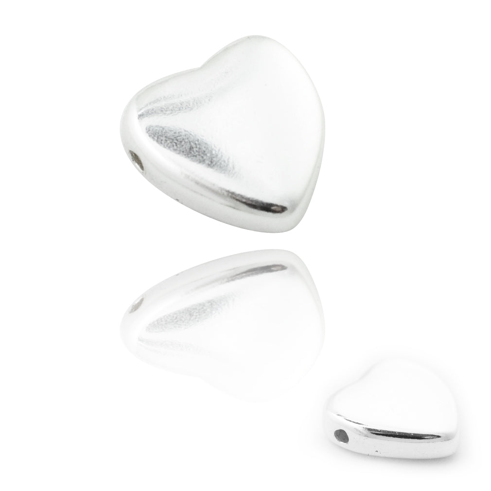 Heart bead / 925 silver / 7mm